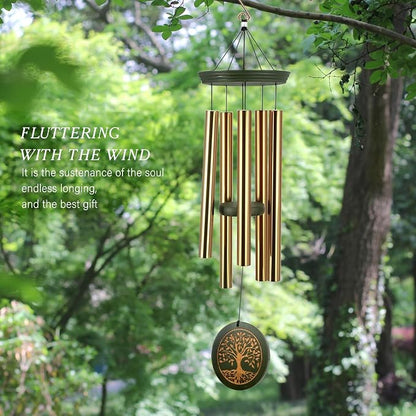 ASTARIN Memorial Wind Chimes for Outdoor & Gifts – Engraved Tree of Life, 36” Durable Metal Chimes with Soothing Melodies, Waterproof & Customizable Tones
