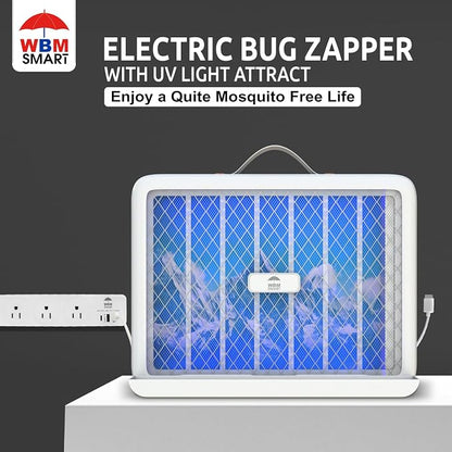 WBM Smart Electric Bug Zapper, LED UV Light Trap Mosquito, Portable & Wall-Mountable High-Voltage Electric Mosquito Bug Zapper Indoor & Outdoor with Safety Mesh