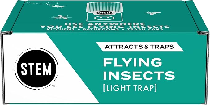 STEM Flying Insect Light Trap Refill Cartridges, Indoor Fruit Fly Trap, Insecticide-Free Pest Control for Home, Attracts and Traps Insects, Official STEM Refills - 8 Count