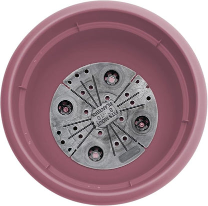 Bloem Ariana 16" Plastic Self-Watering Planter, Dusty Rose, 2-Pack | Self-watering disk at the bottom of each pot that acts as a water wick and reservoir for optimal plant health