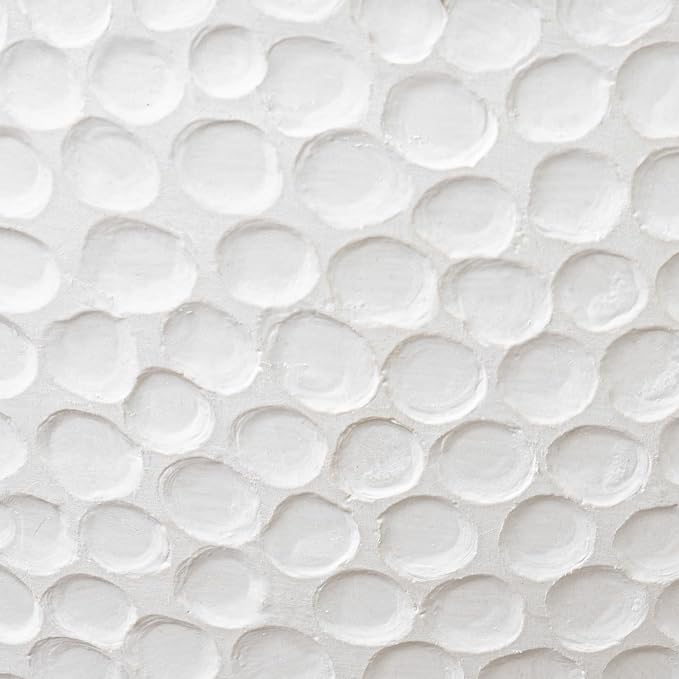 LA JOLIE MUSE Hanging Planters for Outdoor Plants, Large Hanging Planter with Drain Holes, Outdoor Hanging Flower Pots, White Stone, Honeycomb (13.2 Inch, Set of 2)