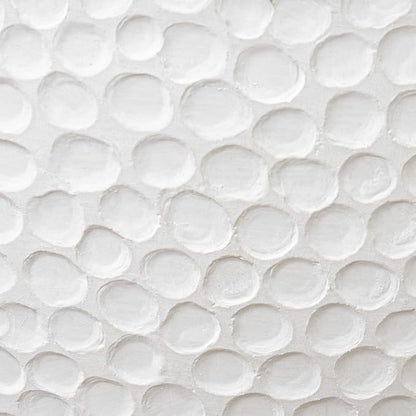 LA JOLIE MUSE Hanging Planters for Outdoor Plants, Large Hanging Planter with Drain Holes, Outdoor Hanging Flower Pots, White Stone, Honeycomb (13.2 Inch, Set of 2)