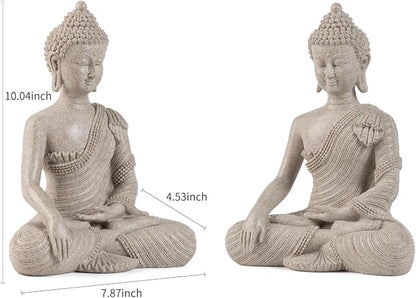 Buddha Statue for Home Decor Beige White-Buddha Statue Large for Spiritual 10.2''-Buddha Decor for Living Room-Buddha Statues for Zen Decor –Indoor Buddha Gift for Shrine , Meditation or Relaxation