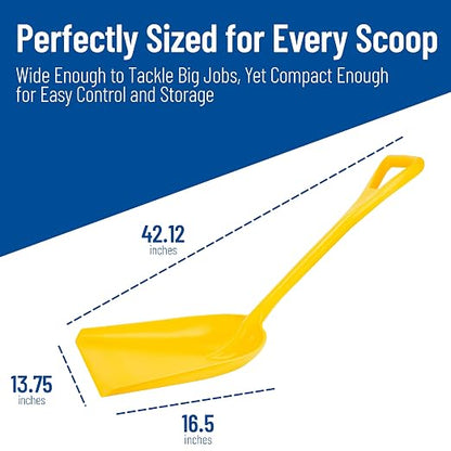 SPARTA Polypropylene Sanitary Shovel, One-Piece Food Handling Scoop, Commercial Kitchen and Bulk Ingredient Transfer Tool, 13.75" x 16.5" Scoop, Yellow