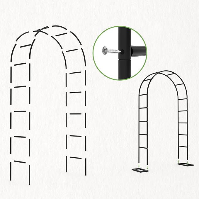 Garden Arch Trellis for Climbing Plants Outdoor, Wedding Arch with Base-94.5"(H)*55"(W), Balloon Arch Stand for Ceremony Valentines Day Birthday Baby Shower Garden Floral