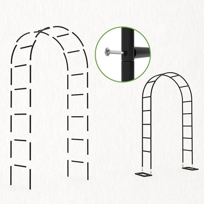 Garden Arch Trellis for Climbing Plants Outdoor, Wedding Arch with Base-94.5"(H)*55"(W), Balloon Arch Stand for Ceremony Valentines Day Birthday Baby Shower Garden Floral