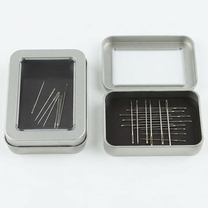 2Pcs Magnetic Needle Case with Transparent Lid, Holder Needles Pins Needlepoint Scissors Under 3.26inch/8.3cm, Magnet Storage Box for Sewing Craft Knitting Embroidery Organizer