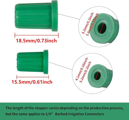 1/4 Barb Connector Plug Cap, Rubber Plug Fitting for 1/4 Hose Irrigation System(40PCS/Pack)