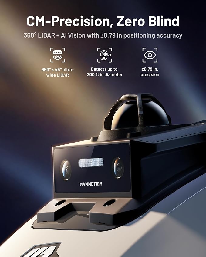 (2026 Upgrade) Mammotion YUKA mini 2 1000H Robotic Lawn Mower, for 0.25 Acre, 360° LiDAR + AI Vision, 45% Slope, DropMow, Smart Battery Management,Cutting Heights 2.0"-3.5"