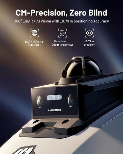 (2026 Upgrade) Mammotion YUKA mini 2 1000H Robotic Lawn Mower, for 0.25 Acre, 360° LiDAR + AI Vision, 45% Slope, DropMow, Smart Battery Management,Cutting Heights 2.0"-3.5"