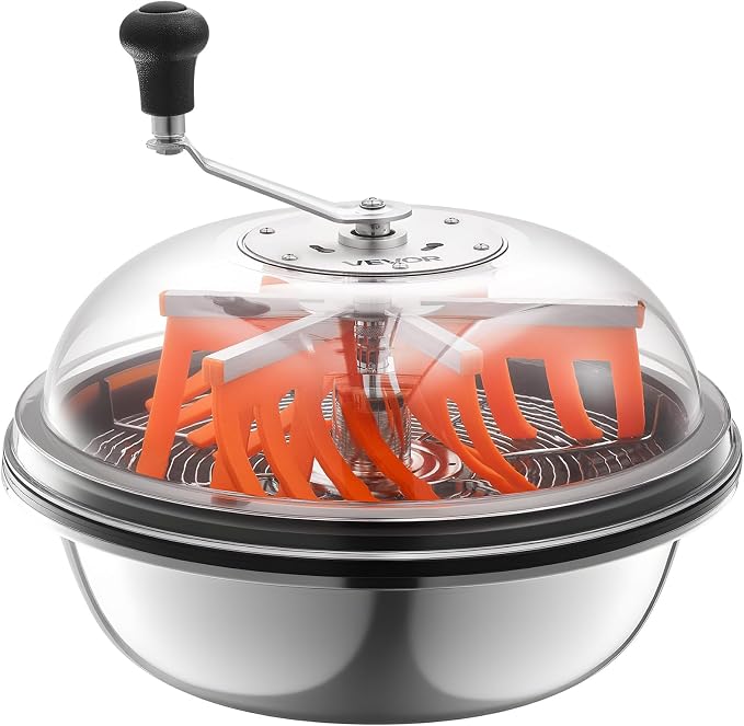 VEVOR Bud Leaf Bowl Trimmer 16", Spin Cutting Machine with Clear Visibility Lid, Sharp Stainless Steel Blades, Wet & Dry Trimming for Buds, Leaves, Hydroponics, Hand Pruner Included (Upgraded Version)