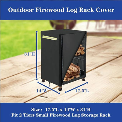 Firewood Log Rack Cover, Outdoor Wood Cover with Openable Front Flap,2ft Firewood Racks Cover（Cover Only）