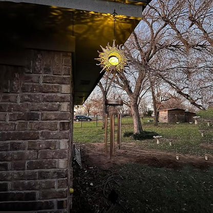 Solar Sun Wind Chimes for Outside Unique Gardening Gifts for Women Mom Grandma Crackle Glass Ball LED Wind Chimes Solar Lights Outdoor Decor Decorative Light for Garden Patio Yard Porch