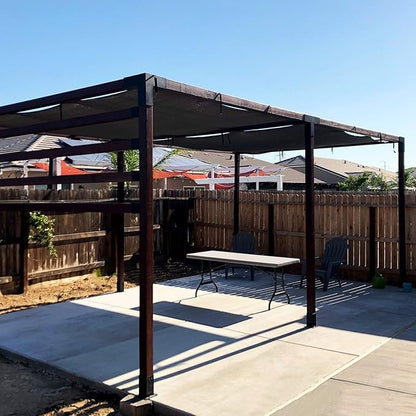 Woodworks Pergola Brackets - Modular Modern Outdoor Pergola Hardware Kit - DIY Elevated Wood Stand - Includes 2 Bracket Shoulders & 2 Boots for 4x4 (Actual: 3.5x3.5 Inch) Lumber