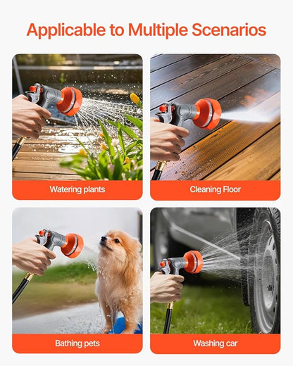 VEVOR Retractable Garden Hose Reel, 1/2 Inch x 84 ft Wall Mounted Heavy Duty Garden Hose Reel with 9 Patterns Nozzle, Any Length Lock, Upgraded Slow Return System and 180°Swivel Bracket | Heavy Duty Garden Tool with 9 Patterns Nozzle, Any Length Lock, ...
