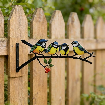 Metal Bird Wall Art Decor,Outdoor Wall Decor for Garden Fence Porch, Weatherproof Fence & Garden Decorations, Metal Yard Art for Patio Wall