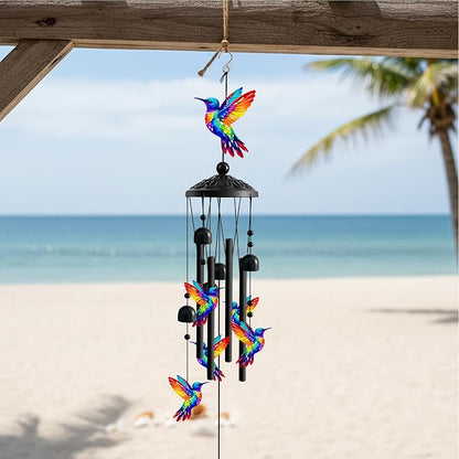 Wind Chimes for Outside, Deep Tone Memorial Windchimes for Patio Porch Balcony Garden Decor, Hummingbird Wind Chimes Housewarming Birthday Gifts for Women Grandma Sister Mother’s Day