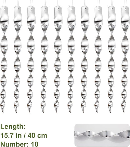 OFFO Large Bird Scarer Rods, 15.7 in (10 PCS) Reflective Bird Device Outdoor Bird Scarer to Keep Pigeon and Woodpecker Away from Garden or Yard, Silver