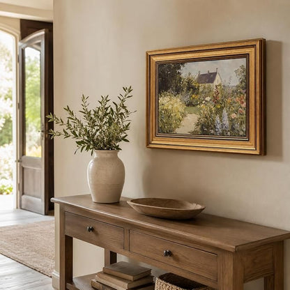 Devunaty Gold Framed Vintage Painting Wall Art Nature Wildflower Landscape Wall Decor Country Farmhouse Garden Floral Pictures Rustic Cottagecore Aesthetic Poster for Bathroom Living Room 16"x24"