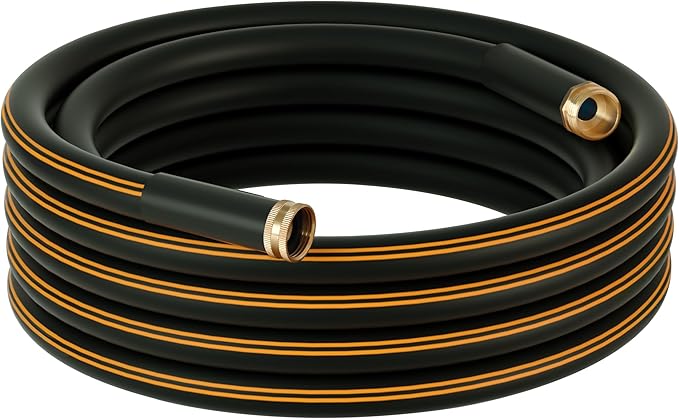 Atlantic Heavy Duty Garden Hose 25 ft x 5/8 Inch Black Color Durable Water Hose (25 Feet)