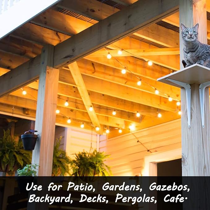Banord 100FT G40 Globe String Lights, 2700K LED Outdoor Patio Lights String with 50 Dimmable Shatterproof Bulbs, Waterproof Connectable Hanging Lights for Backyard Porch Balcony Party, E12 Socket Base