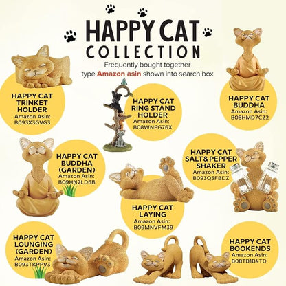 Meditating Happy Cat Statue – Zen Mindfulness Decor for Cat Lovers