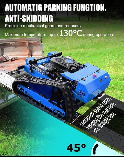 Infront Remote Control Lawn Mower, Crawler Track All-Terrain System, Hybrid Oil-Electric Power for Steep Slopes and Large Lawns, Adjustable Cutting Height
