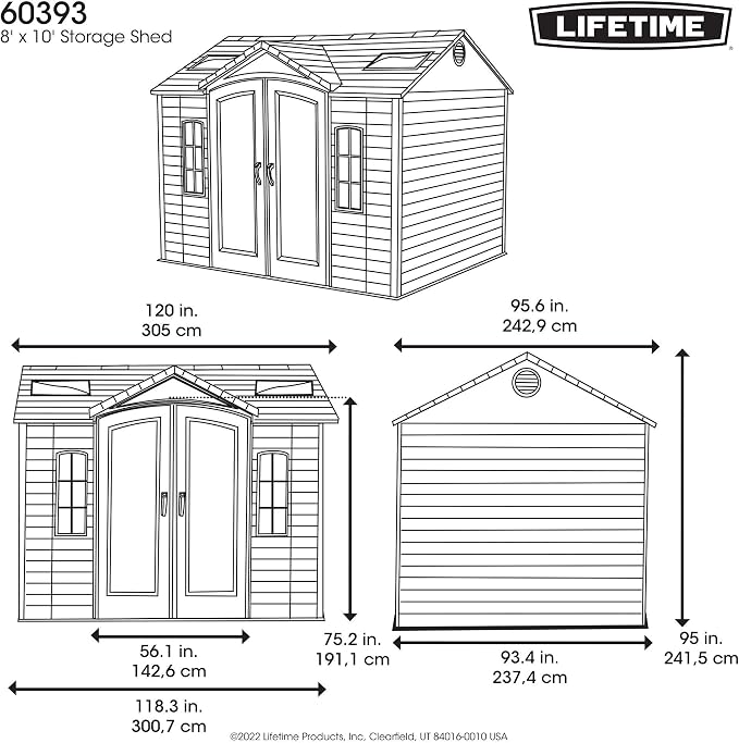 Lifetime Outdoor Storage Shed, 10 x 8 Foot