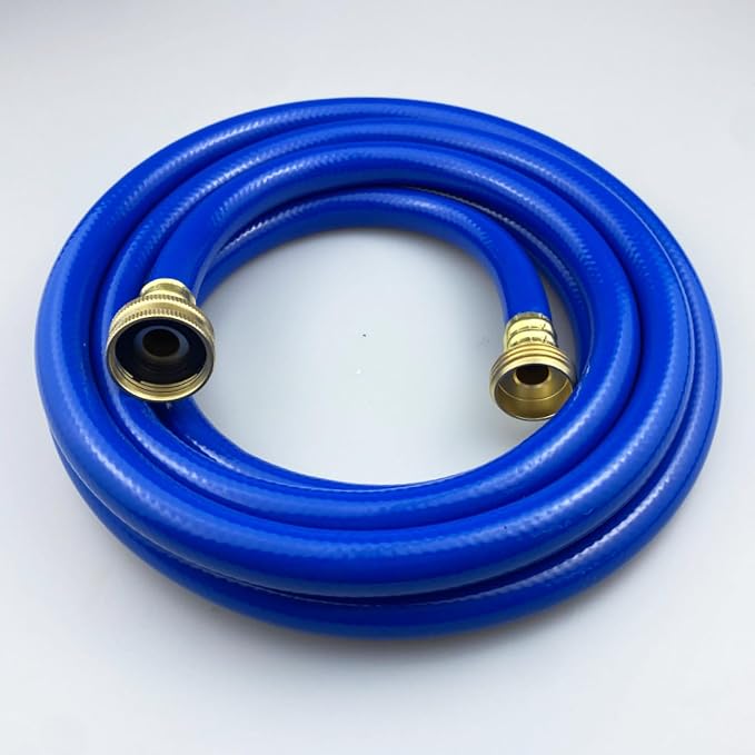 Darnassus PVC Garden Hose 1/2 Inch Green Heavy Duty Water Hose with Solid Brass Fittings,No Leaking, Flexible,for outdoors,Lawns,Patio (10 FT, Blue, Brass Fittings)