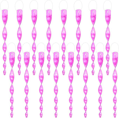 M METERXITY 16-Pack Bird Reflective Rods 11.5 Inch Spiral Bird Scare Rods Hanging Birds Deterrent Device for Yard/Patio/Garden/Farm/Decoration [Plum Red]