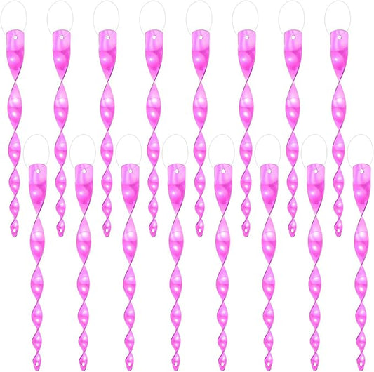 M METERXITY 16-Pack Bird Reflective Rods 11.5 Inch Spiral Bird Scare Rods Hanging Birds Deterrent Device for Yard/Patio/Garden/Farm/Decoration [Plum Red]