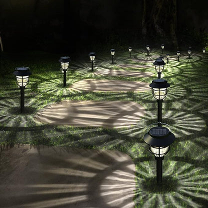 10 Pack Solar Pathway Lights Outdoor - Bright Solar Powered Garden Light with Warm White LED, Auto On/Off Waterproof Path Lights Decorative, Landscape Lighting for Yard Patio Walkway Driveway