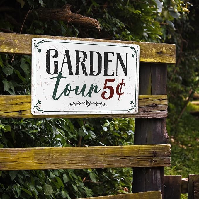 Funny Garden Decor Metal Sign - 12" x 8", Outside Signs, Gifts for Gardener, Plant Lover