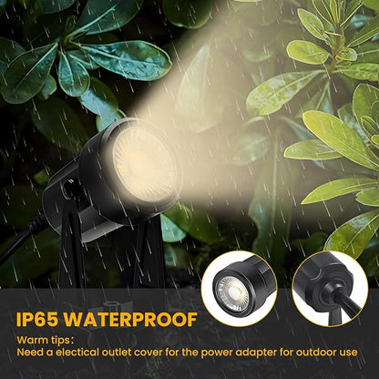 Svater 4 Pack Landscape Lighting Low Voltage,Outdoor Spotlights with Transformer, Plug in LED Spot Lights for Yard, Backyard,House 12V 3000K Warm White, IP65 Waterproof