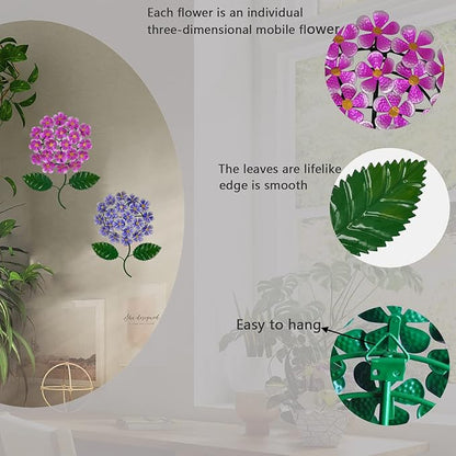 wotieuns Metal Flowers Wall Decor Outdoor Decor Metal Art Wall Flowers Wall Decor Suitable Hanging for Patio Fence Garden Yard Indoor and Outdoor Set of 2