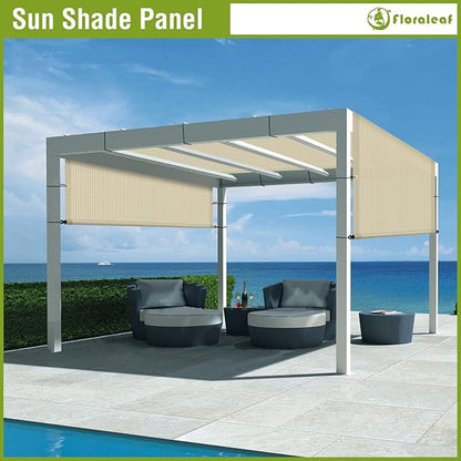 7' × 31' Pergola Shade Cover Universal Replacement Canopy Cover Outdoor Durable Fabric Sun Shade Cloth for Deck Patio Porch Backyard Gazebo with Grommets & Weighted Rods, Beige