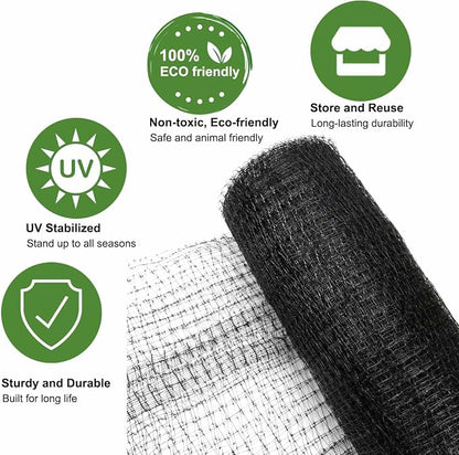 KLEWEE Bird Netting, 13 x 33 FT Heavy Duty Garden Netting Fine Mesh for Protect Fruit Trees, Plants and Vegetables from Birds, Deer, Squirrels and Other Animals