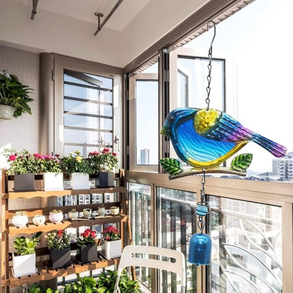 Bird Garden Wind Chime,Garden Chimes for Outside and Indoor,Creative Design Portable Metal Glass Wind Chime Suitable for Home Garden Decoration (A1)