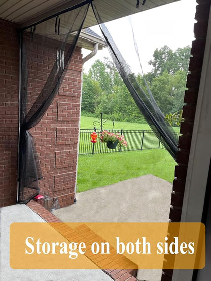 Magnetic Garage Door Screen 12x10ft for 1 Car, Hands Free Net Curtains, Retractable Fiberglass Doors Cover Closure for Garage Carport Patio Balcony Porch Gazebo Backyard Greenhouse RV (Black, 12x10ft)