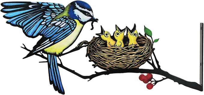 Metal Fledgling Wall Art Decor,Outdoor Wall Decor for Garden Fence Porch, Weatherproof Fence & Garden Decorations, Metal Yard Art for Patio Wall