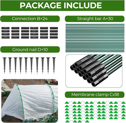 30Pcs Garden Hoops for Raised Beds, 6 Sets of 8.5 FT Long Garden Hoops, Rust-Free Fiberglass Greenhouse Hoops Grow Tunnel for Netting, DIY Plant Support Garden Stakes for Row Cover