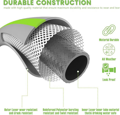 SheeChung Short Garden Hose 2ft x 5/8",Leader Hose for Hose Reel Faucet,Short RV Water Hose Heavy Duty,Lightweight Rubber Small Hose,Hose Extension,3/4"Brass Fittings,Female to Female Hose
