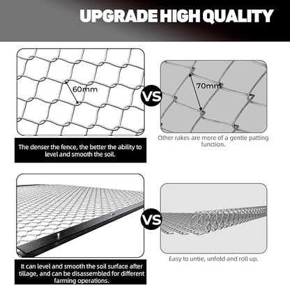 FAHKNS 4x5 ft Drag Harrow, Driveway Drag, Yard Drag for ATV/UTV | yard leveler pull behind for Landscape Leveling or Sod Prepping, Durable Harrow Rake for Gravel Driveway, Farm Field Garden