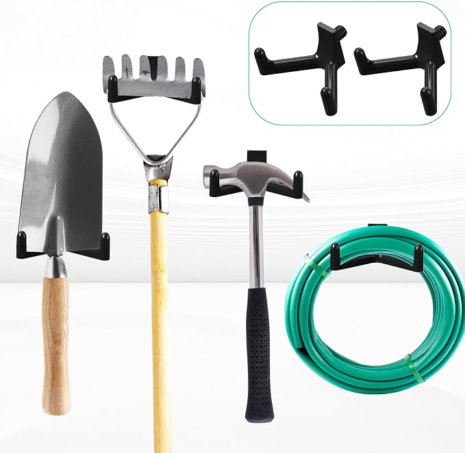 8 Pcs Shed Storage Tool Hooks Accessories Compatible with Suncast, Compatible with craftsman for Hanging Shelves Accessories Part, Storage Sheds Replacement Screws, Brackets and Hooks (V Shaped)