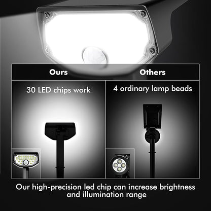AloftSun Solar Motion Sensor Outdoor Lights,Waterproof Motion Sensor Spot Lights- 30 LED/3 Modes Solar Powered Spotlights,Landscape Lighting for Yard and Garden, Cool White,2 Pack