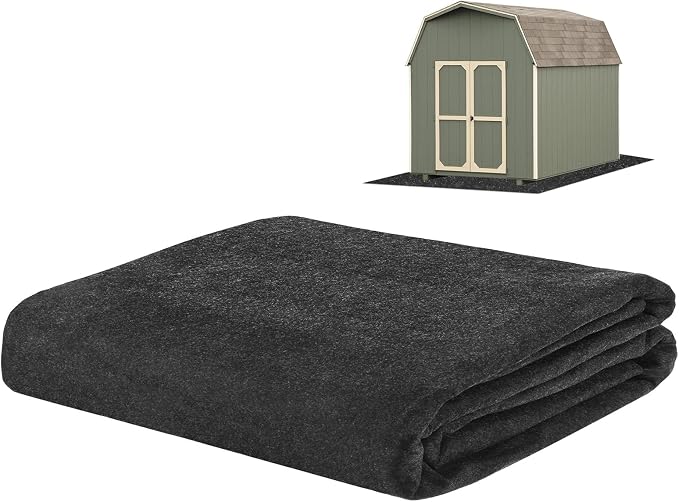 M METERXITY 3 mm Thickened Outdoor Storage Shed Mat, 5x6 ft Waterproof Shed Flooring Mat for Patio Furniture Floor Protecting from Wear/Liquid/Dust/Oil, Non-Slip Felt Rubber Rug Pad [Grey]