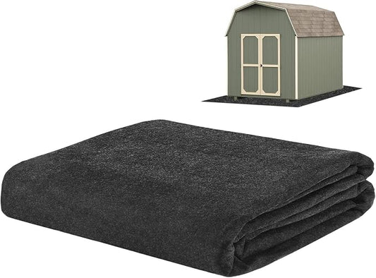 M METERXITY 3 mm Thickened Outdoor Storage Shed Mat, 5x6 ft Waterproof Shed Flooring Mat for Patio Furniture Floor Protecting from Wear/Liquid/Dust/Oil, Non-Slip Felt Rubber Rug Pad [Grey]