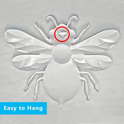 VOKPROOF Metal Bee Wall Art Decor, Outdoor Fence Decor for Patio Yard Garden, Hanging Decorations for Living Room, Bedroom(4 Pack)