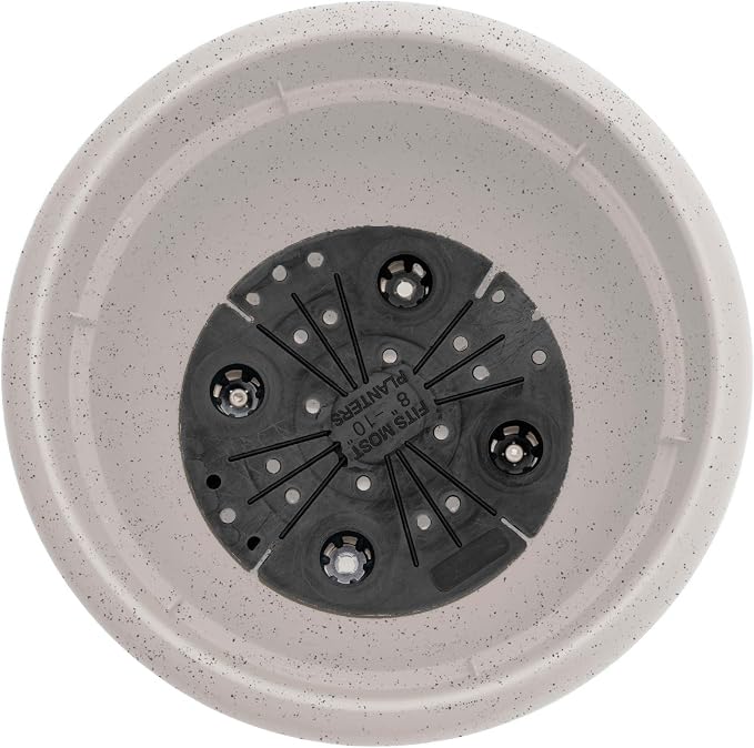 Bloem Ariana 20" Plastic Self-Watering Planter, Vanilla Bean, 2-Pack | Self-watering disk at the bottom of each pot that acts as a water wick and reservoir for optimal plant health