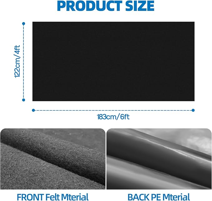 6 x 4 FT Outdoor Storage Shed Mat, Shed Flooring Mat with Waterproof PE Backing, Non-Slip, Dustproof Outdoor Floor Mat for Shed, Carport, Garden (Black)
